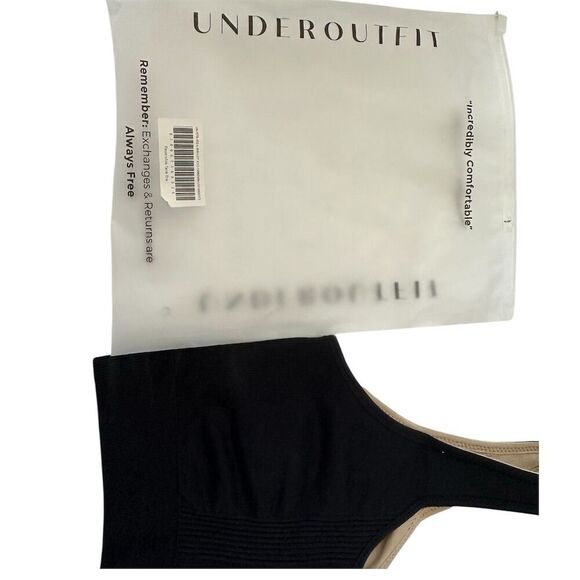 Underoutfit Everyday Comfort Women's Reversible Bralette Sand/Black Size L - Picture 3 of 4